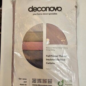 New Deconovo Mauve Rose Purple Silver Foil Blackout  Curtains